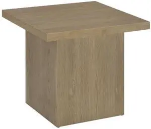 Coaster Home Furnishings - Devar - Wood - Square End Table with Thick Top, Plinth Base, and Blocky Frame - Living Room - 23.5-Inch - Latte - 710917 Coaster Home Furnishings - Devar - Wood - Square End Table with Thick Top, Plinth Base, and Blocky Frame - Living Room - 23.5-Inch - Latte - 710917