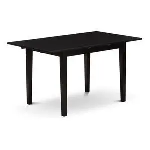 NFT-BLK-T Norfolk Kitchen Table - a Rectangle Dining Table Top with Butterfly Leaf, 32x54 Inch, Black NFT-BLK-T Norfolk Kitchen Table - a Rectangle Dining Table Top with Butterfly Leaf, 32x54 Inch, Black