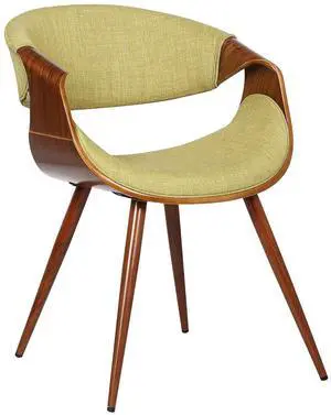 Butterfly Mid-Century Dining Chair in Walnut Finish and Green Fabric Butterfly Mid-Century Dining Chair in Walnut Finish and Green Fabric