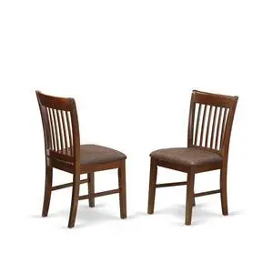 NFC-MAH-C Norfolk Dinette Chairs - Linen Fabric Upholstered Wooden Chairs, Set of 2, Mahogany NFC-MAH-C Norfolk Dinette Chairs - Linen Fabric Upholstered Wooden Chairs, Set of 2, Mahogany