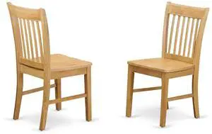 NFC-OAK-W Norfolk Dining Chairs - Slat Back Wooden Seat Chairs, Set of 2, Oak NFC-OAK-W Norfolk Dining Chairs - Slat Back Wooden Seat Chairs, Set of 2, Oak