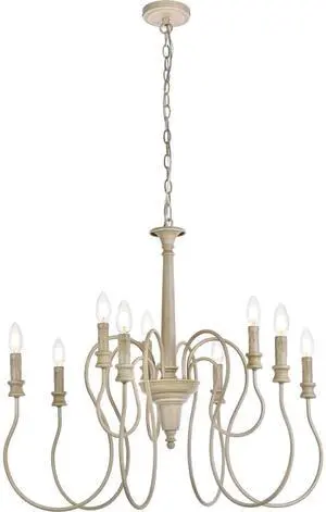 Flynx 9-Light Mid-Century Metal Pendant in Weathered Dove Flynx 9-Light Mid-Century Metal Pendant in Weathered Dove