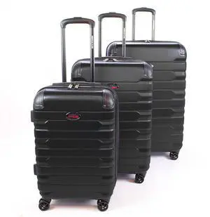Mina 3-Piece Hardside Luggage Set (Black) Mina 3-Piece Hardside Luggage Set (Black)