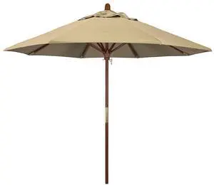 9' Round Hardwood Frame Market Umbrella, Stainless Steel Hardware, Push Open 9' Round Hardwood Frame Market Umbrella, Stainless Steel Hardware, Push Open