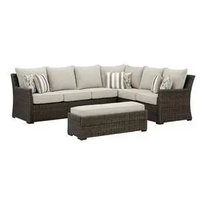 Brook Ranch Outdoor Sectional, AllWeather Resin Wicker Patio Furniture With HighPerformance Cushions, Durable Aluminum Frame, Neutral Brook Ranch Outdoor Sectional, AllWeather Resin Wicker Patio Furniture With HighPerformance Cushions, Durable Aluminum Frame, Neutral