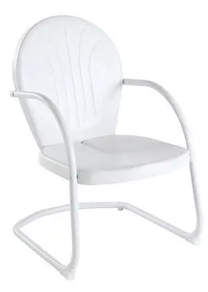 Griffith Outdoor Chair, Retro Metal Patio Chairs for Dining, Porch, Deck, Balcony, White Griffith Outdoor Chair, Retro Metal Patio Chairs for Dining, Porch, Deck, Balcony, White