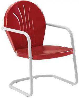 Griffith Outdoor Chair, Retro Metal Patio Chairs for Dining, Porch, Deck, Balcony, Red Griffith Outdoor Chair, Retro Metal Patio Chairs for Dining, Porch, Deck, Balcony, Red
