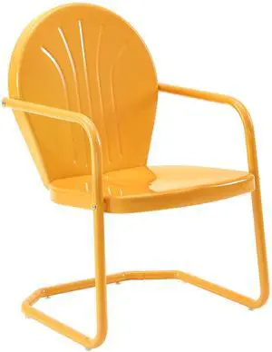 Griffith Outdoor Chair, Retro Metal Patio Chairs for Dining, Porch, Deck, Balcony, Tangerine Griffith Outdoor Chair, Retro Metal Patio Chairs for Dining, Porch, Deck, Balcony, Tangerine