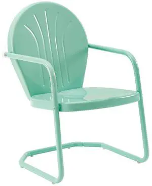 Griffith Outdoor Chair, Retro Metal Patio Chairs for Dining, Porch, Deck, Balcony, Aqua Griffith Outdoor Chair, Retro Metal Patio Chairs for Dining, Porch, Deck, Balcony, Aqua