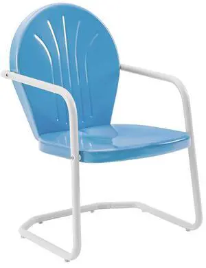 Griffith Outdoor Chair, Retro Metal Patio Chairs for Dining, Porch, Deck, Balcony, Sky Blue Griffith Outdoor Chair, Retro Metal Patio Chairs for Dining, Porch, Deck, Balcony, Sky Blue