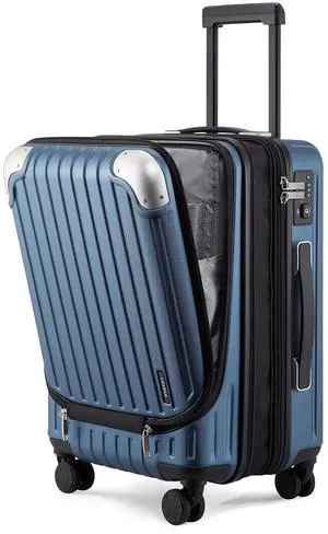 LEVEL8 Grace Carry on Luggage Airline Approved, 20 Inch Expandable Hard Sided Luggages with Spinner Wheels, Harshell Small Rolling Suitcase for Women Men with Tsa Lock, Blue LEVEL8 Grace Carry on Luggage Airline Approved, 20 Inch Expandable Hard Sided Luggages with Spinner Wheels, Harshell Small Rolling Suitcase for Women Men with Tsa Lock, Blue