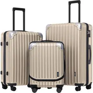 LEVEL8 Grace Luggage Sets Hardshell Suitcase with Wheels, Sturdy Large Suitcase Tsa Lock 20 Inch Expandable Carry on 24 Inch 28 Inch Checked Luggage, 3-Piece Set (20/24/28), Champagne LEVEL8 Grace Luggage Sets Hardshell Suitcase with Wheels, Sturdy Large Suitcase Tsa Lock 20 Inch Expandable Carry on 24 Inch 28 Inch Checked Luggage, 3-Piece Set (20/24/28), Champagne