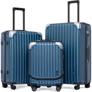 LEVEL8 Grace Luggage Sets Hardshell Suitcase with Wheels, Sturdy Large Suitcase Tsa Lock 20 Inch Expandable Carry on 24 Inch 28 Inch Checked Luggage, 3-Piece Set (20/24/28), Blue LEVEL8 Grace Luggage Sets Hardshell Suitcase with Wheels, Sturdy Large Suitcase Tsa Lock 20 Inch Expandable Carry on 24 Inch 28 Inch Checked Luggage, 3-Piece Set (20/24/28), Blue