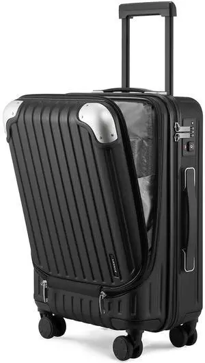 LEVEL8 Grace Carry on Luggage, 20 Inch Hard Shell Suitcases with Spinner Wheels, Abs+Pc Hard Case Luggages with Tsa Lock, Black LEVEL8 Grace Carry on Luggage, 20 Inch Hard Shell Suitcases with Spinner Wheels, Abs+Pc Hard Case Luggages with Tsa Lock, Black