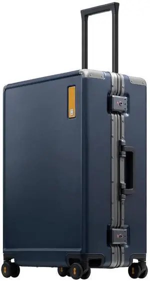 LEVEL8 Zipperless Checked Luggage with Aluminum Frame, Upgraded Medium Hardside Suitcase with Spinner Wheels, Metal Travel Luggage with Double Tsa Locks, 24 Inch, Blue LEVEL8 Zipperless Checked Luggage with Aluminum Frame, Upgraded Medium Hardside Suitcase with Spinner Wheels, Metal Travel Luggage with Double Tsa Locks, 24 Inch, Blue