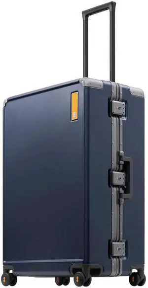 LEVEL8 Zipperless Large Suitcase with Wheels Checked Luggage 28 Inch, Aluminum Frame Suitcase Hard Shell Luggage with Tsa Locks, Blue LEVEL8 Zipperless Large Suitcase with Wheels Checked Luggage 28 Inch, Aluminum Frame Suitcase Hard Shell Luggage with Tsa Locks, Blue