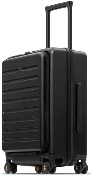 LEVEL8 Road Runner Carry On Luggage with Front Compartment, 20 Inch Lightweight Hard Shell Suitcases with Wheels Airline Approved, Tsa Locks for Luggage, Black,21.46" x 14.57" x 9.45" LEVEL8 Road Runner Carry On Luggage with Front Compartment, 20 Inch Lightweight Hard Shell Suitcases with Wheels Airline Approved, Tsa Locks for Luggage, Black,21.46" x 14.57" x 9.45"