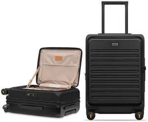 LEVEL8 Top Opening Carry on Luggage with Narrow Trolley Handle, Large Suitcases with Wheels Airline Approved, Expandable Hardside Luggage with Spinner Wheel for Men Women, 20 Inch, Black LEVEL8 Top Opening Carry on Luggage with Narrow Trolley Handle, Large Suitcases with Wheels Airline Approved, Expandable Hardside Luggage with Spinner Wheel for Men Women, 20 Inch, Black