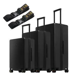 LEVEL8 Luminous Luggage Sets 3 Piece with Luggage Straps, (20/24/28) LEVEL8 Luminous Luggage Sets 3 Piece with Luggage Straps, (20/24/28)