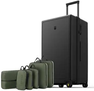 LEVEL8 Luminous 28 Inch Black Luggage with 6 Set Packing Cubes LEVEL8 Luminous 28 Inch Black Luggage with 6 Set Packing Cubes