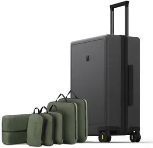 LEVEL8 Luminous 24 Inch Checked Luggage with 6 Set Packing Cubes LEVEL8 Luminous 24 Inch Checked Luggage with 6 Set Packing Cubes