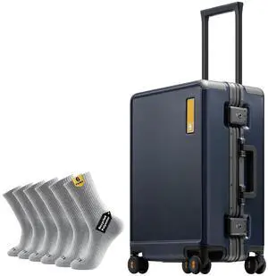 LEVEL8 Zipperless Carry On Luggage with Mens Work Crew Socks LEVEL8 Zipperless Carry On Luggage with Mens Work Crew Socks
