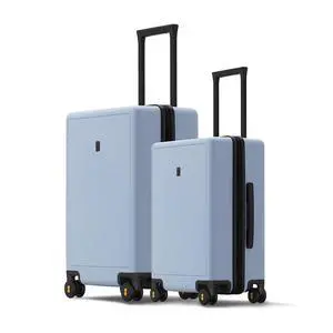 LEVEL8 Elegance PC Matte Hardshell Luggage Set, 20" Carry-On and 24" Checked Medium Luggage - Light Blue LEVEL8 Elegance PC Matte Hardshell Luggage Set, 20" Carry-On and 24" Checked Medium Luggage - Light Blue