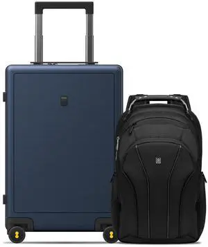 LEVEL8 Luminous Carry On Luggage 20" Inch with Laptop Backpack-Blue LEVEL8 Luminous Carry On Luggage 20" Inch with Laptop Backpack-Blue