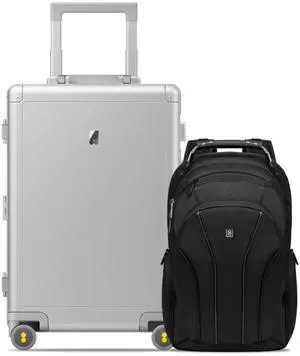 LEVEL8 Gibraltar Aluminum Carry On Luggage 20" Inch with Laptop Backpack LEVEL8 Gibraltar Aluminum Carry On Luggage 20" Inch with Laptop Backpack