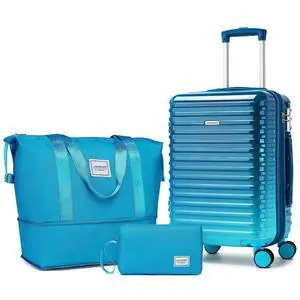 LARVENDER Carry on Luggage 22x14x9 Airline Approved, Expandable 20 Inch Hardside Suitcase with Wheels TSA Lock, PC+ABS Lightweight Carry on Suitcases for Women, Ocean Breeze (20/DB/TB) LARVENDER Carry on Luggage 22x14x9 Airline Approved, Expandable 20 Inch Hardside Suitcase with Wheels TSA Lock, PC+ABS Lightweight Carry on Suitcases for Women, Ocean Breeze (20/DB/TB)