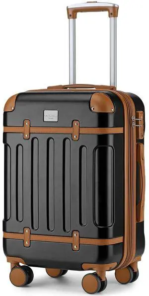 LARVENDER Carry On Luggage 22x14x9 Airline Approved with Spinner Wheels, Expandable 20 Inch Luggage with TSA Lock, Hard Shell Carry On Suitcases for Women Men, Black LARVENDER Carry On Luggage 22x14x9 Airline Approved with Spinner Wheels, Expandable 20 Inch Luggage with TSA Lock, Hard Shell Carry On Suitcases for Women Men, Black