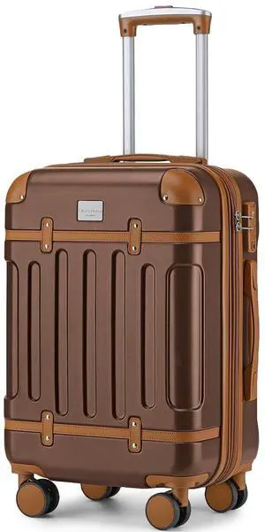 LARVENDER Carry On Luggage 22x14x9 Airline Approved with Spinner Wheels, Expandable 20 Inch Luggage with TSA Lock, Hard Shell Carry On Suitcases for Women Men, Maple LARVENDER Carry On Luggage 22x14x9 Airline Approved with Spinner Wheels, Expandable 20 Inch Luggage with TSA Lock, Hard Shell Carry On Suitcases for Women Men, Maple