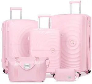 LARVENDER Luggage Sets 5 Piece Set Suitcase Hardshell Expandable Carry On | ABS+PC, Suitcase Set for Women, Spinner Wheels, Durability, Lightweight, Telescopic Handle, Family Travel LARVENDER Luggage Sets 5 Piece Set Suitcase Hardshell Expandable Carry On | ABS+PC, Suitcase Set for Women, Spinner Wheels, Durability, Lightweight, Telescopic Handle, Family Travel