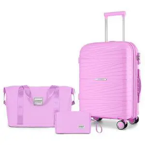 LARVENDER Carry On Luggage 22x14x9 Airline Approved, 20 Inch Hardshell & Lightweight PP Carry On Suitcase for Women with Spinner Wheels TSA Lock, Neon Pink LARVENDER Carry On Luggage 22x14x9 Airline Approved, 20 Inch Hardshell & Lightweight PP Carry On Suitcase for Women with Spinner Wheels TSA Lock, Neon Pink