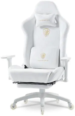 Dowinx Big and Tall Gaming Chair, Suede Fabric Game Chair with Pocket Spring Cushion, Gamer Chair Ergonomic with Footrest for Adults Office,4D Armrest, 440LBS, White Dowinx Big and Tall Gaming Chair, Suede Fabric Game Chair with Pocket Spring Cushion, Gamer Chair Ergonomic with Footrest for Adults Office,4D Armrest, 440LBS, White