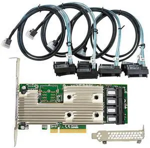 SAS HBA Card Compatible with LSI 9305-16i IT Mode PCIe SATA Expansion Card, 16-Port 12Gbps PCIe 3.0, Expander Support, HBA Controller with 4X SFF-8643 to 8482 SAS Cables for ZFS TrueNAS unRAID NAS SAS HBA Card Compatible with LSI 9305-16i IT Mode PCIe SATA Expansion Card, 16-Port 12Gbps PCIe 3.0, Expander Support, HBA Controller with 4X SFF-8643 to 8482 SAS Cables for ZFS TrueNAS unRAID NAS