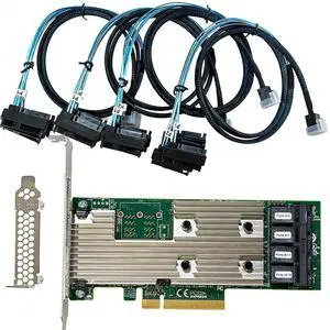 SAS HBA Card Compatible with LSI 9305-16i IT Mode PCIe SATA Expansion Card, Expander Support, 16-Port 12Gbps PCIe 3.0, HBA Controller with 4X SFF-8643 to 8482 SAS Cables for ZFS TrueNAS unRAID NAS SAS HBA Card Compatible with LSI 9305-16i IT Mode PCIe SATA Expansion Card, Expander Support, 16-Port 12Gbps PCIe 3.0, HBA Controller with 4X SFF-8643 to 8482 SAS Cables for ZFS TrueNAS unRAID NAS