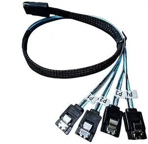 SFF-8087 to 4×SATA Forward Breakout Cable 3.3ft/1m Mini SAS 36-Pin to 4×7-Pin SATA III 6Gbps, Locking Latches, Braided for LSI/Broadcom HBA 9211-8i 9207-8i, NAS Server HDD SSD SFF-8087 to 4×SATA Forward Breakout Cable 3.3ft/1m Mini SAS 36-Pin to 4×7-Pin SATA III 6Gbps, Locking Latches, Braided for LSI/Broadcom HBA 9211-8i 9207-8i, NAS Server HDD SSD