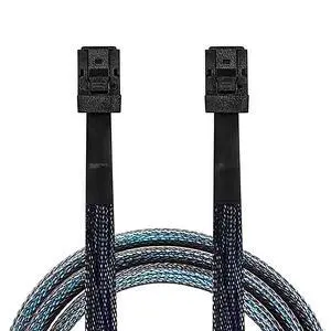 SFF-8643 to SFF-8643 Mini SAS HD Internal Cable 1m/3.3ft, SAS-3 12Gbps 4i, 30AWG 100, Sideband/SGPIO, Straight Male-to-Male with Secure Latch, for RAID/HBA to Backplane, Server NAS Storage SFF-8643 to SFF-8643 Mini SAS HD Internal Cable 1m/3.3ft, SAS-3 12Gbps 4i, 30AWG 100, Sideband/SGPIO, Straight Male-to-Male with Secure Latch, for RAID/HBA to Backplane, Server NAS Storage
