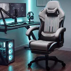 Dowinx Big and Tall Gaming Chair, 350LBS with Massage Lumbar Footrest Dowinx Big and Tall Gaming Chair, 350LBS with Massage Lumbar Footrest