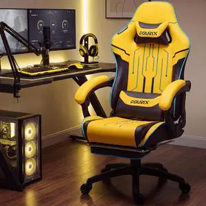 Dowinx Big and Tall Gaming Chair, 350LBS with Massage Lumbar Footrest Dowinx Big and Tall Gaming Chair, 350LBS with Massage Lumbar Footrest