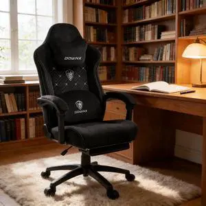 Dowinx Fabric Gaming Chair with Heated Massage Lumbar Support, Big and Tall Ergonomic Office Chair with Pocket Spring Cushion and Footrest, High Back Computer Chair for Adults, 350lbs, Deep Black Dowinx Fabric Gaming Chair with Heated Massage Lumbar Support, Big and Tall Ergonomic Office Chair with Pocket Spring Cushion and Footrest, High Back Computer Chair for Adults, 350lbs, Deep Black