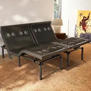 Amada Homefurnishing Adjustable Bed Frame Split King with 3 Motors, Adjustable Beds with Massage, Head & Foot Lift, Pillow Tilt, Zero Gravity & Anti-Snore, App & Wireless Remote Control, Easy Assembly Amada Homefurnishing Adjustable Bed Frame Split King with 3 Motors, Adjustable Beds with Massage, Head & Foot Lift, Pillow Tilt, Zero Gravity & Anti-Snore, App & Wireless Remote Control, Easy Assembly