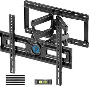Pipishell Full Motion TV Wall Mount for 26-65 inch TVs up to 99 lbs, TV Mount with Dual Arms, Swivel, Tilt, Max VESA 400x400mm, 3 Bracket Heights, Wall Mount TV Bracket Fits 12/16 Wood Studs, PIMF4 Pipishell Full Motion TV Wall Mount for 26-65 inch TVs up to 99 lbs, TV Mount with Dual Arms, Swivel, Tilt, Max VESA 400x400mm, 3 Bracket Heights, Wall Mount TV Bracket Fits 12/16 Wood Studs, PIMF4