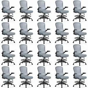 ErGear Drafting Chair,Tall Office Chair with Flip-Up Armrests, High Desk Chair Adjustable Height and Adjustable Footrest Ring, Ergonomic Standing Desk Chair with Lumbar Support, Blue,20 Pack ErGear Drafting Chair,Tall Office Chair with Flip-Up Armrests, High Desk Chair Adjustable Height and Adjustable Footrest Ring, Ergonomic Standing Desk Chair with Lumbar Support, Blue,20 Pack