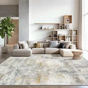 AMADA HOMEFURNISHING 10x14 Area Rugs for Living Room, Modern Large Area Rugs with Non-Slip Backing & Low Pile, Neutral Soft Washable Rug for Large Bedroom Dining Room Nursery Office, Beige AMADA HOMEFURNISHING 10x14 Area Rugs for Living Room, Modern Large Area Rugs with Non-Slip Backing & Low Pile, Neutral Soft Washable Rug for Large Bedroom Dining Room Nursery Office, Beige