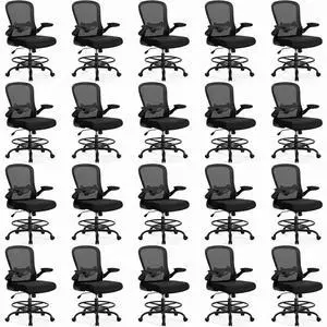 ErGear Drafting Chair, Standing Desk Chair with Flip-Up Armrests, High Desk Chair Adjustable Height, Ergonomic Tall Office Chair with Lumbar Support and Adjustable Footrest Ring,20 Pack ErGear Drafting Chair, Standing Desk Chair with Flip-Up Armrests, High Desk Chair Adjustable Height, Ergonomic Tall Office Chair with Lumbar Support and Adjustable Footrest Ring,20 Pack