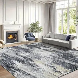 AMADA HOMEFURNISHING 8x10 Area Rug for Living Room, Modern Abstract Rug with Non-Slip Backing & Low Pile, Large Washable Rug with Abstract Pattern for Bedroom, Dinning Room, Home Office, Light Grey AMADA HOMEFURNISHING 8x10 Area Rug for Living Room, Modern Abstract Rug with Non-Slip Backing & Low Pile, Large Washable Rug with Abstract Pattern for Bedroom, Dinning Room, Home Office, Light Grey