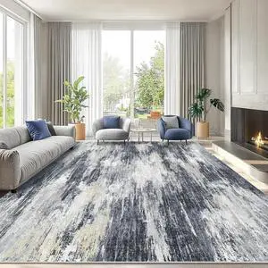 AMADA HOMEFURNISHING 9x12 Area Rugs for Living Room, Modern Large Area Rugs with Non-Slip Backing & Low Pile, Neutral Soft Washable Rug for Nursery, Bedroom, Dinning Room, Playroom, Light Grey AMADA HOMEFURNISHING 9x12 Area Rugs for Living Room, Modern Large Area Rugs with Non-Slip Backing & Low Pile, Neutral Soft Washable Rug for Nursery, Bedroom, Dinning Room, Playroom, Light Grey