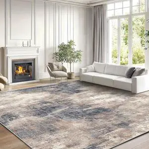 AMADA HOMEFURNISHING 8x10 Area Rugs for Living Room, Modern Abstract Rug with Non-Slip Backing & Low Pile, Large Washable Rug with Abstract Pattern for Bedroom, Dinning Room, Home Office,Brown AMADA HOMEFURNISHING 8x10 Area Rugs for Living Room, Modern Abstract Rug with Non-Slip Backing & Low Pile, Large Washable Rug with Abstract Pattern for Bedroom, Dinning Room, Home Office,Brown
